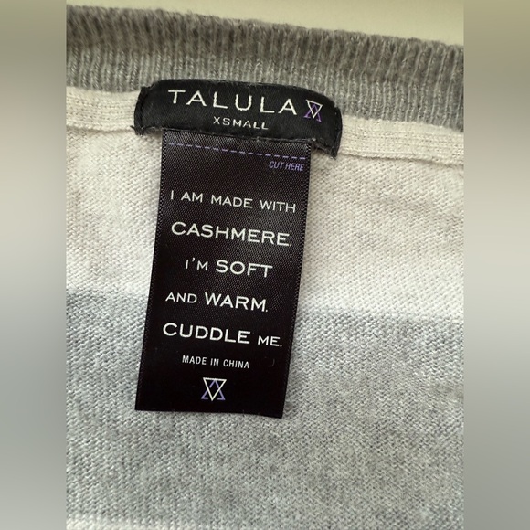 Talula Aritzia Cashmere Striped Sweater Sz XS - Picture 3 of 7